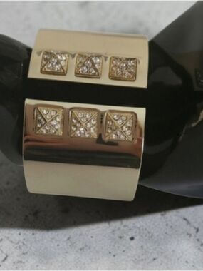 Victoria’s Secret “Scandalous” Goldtone Rhinestone Hinged Cuff Bracelet